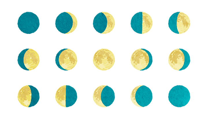 月の満ち欠けのイメージ