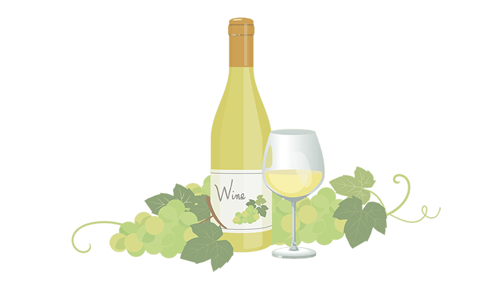 白ワインとブドウ